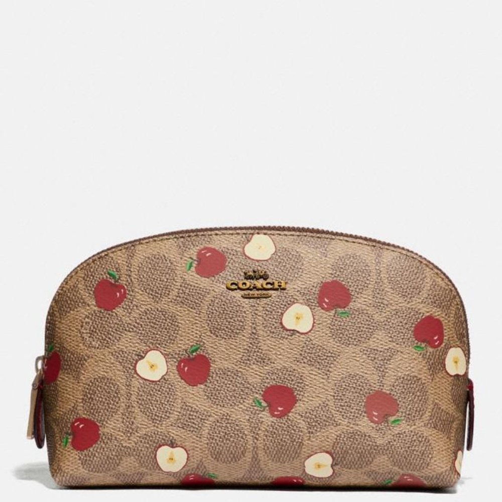 Coach Cosmetic Case Apple Print Canvas